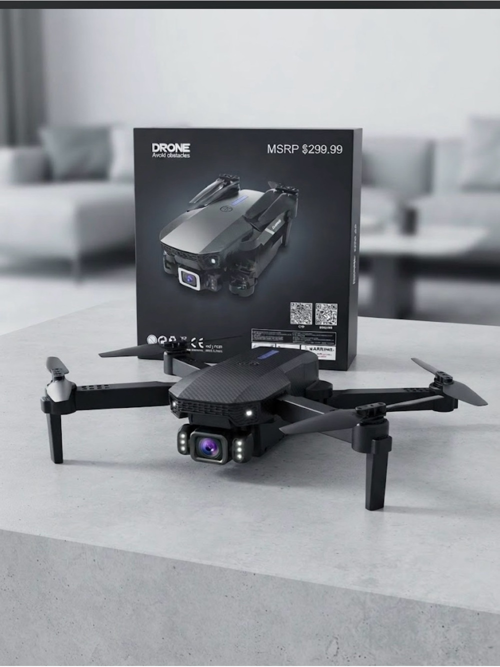Foldable Black Drone with Camera